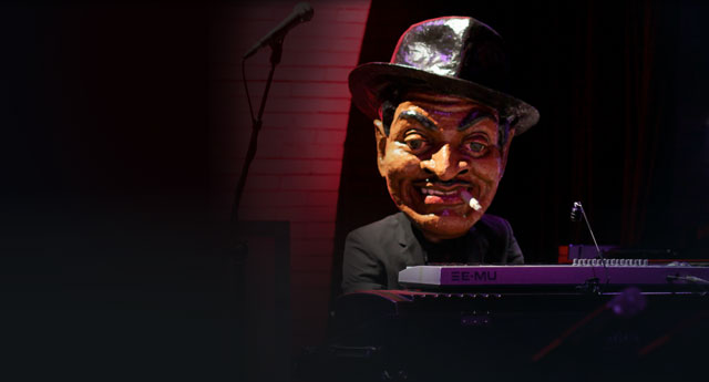 Jason Moran's Fats Waller mask created by Didier Civil.