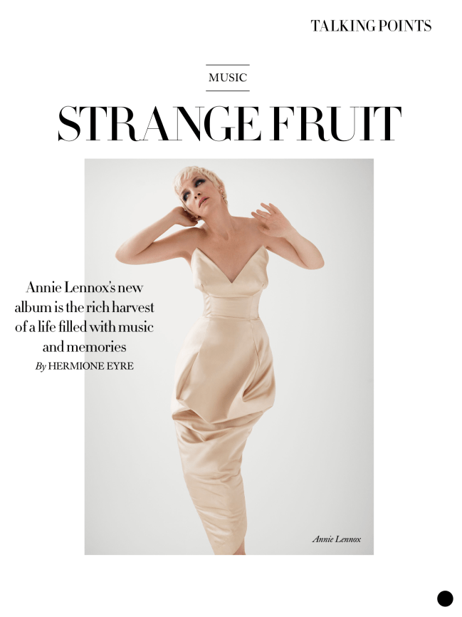 Annie Lennox in UK Bazaar Dec 2014