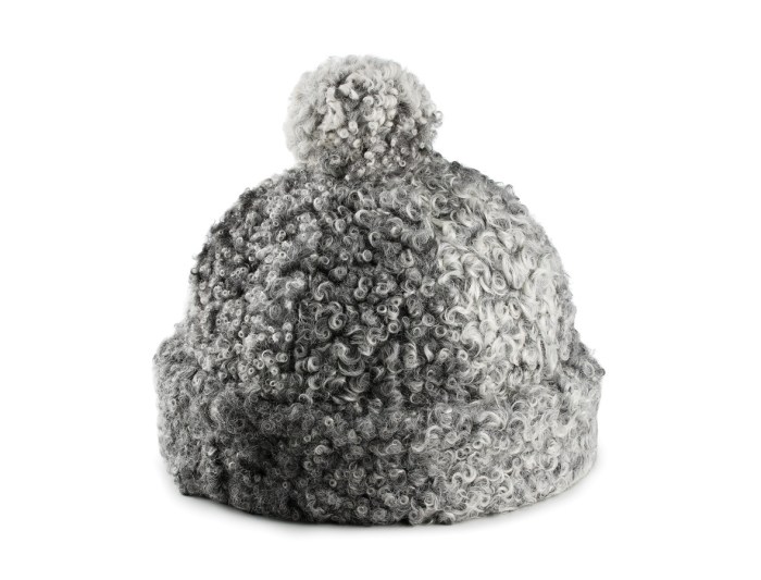 Nero shearling grey melange beanie