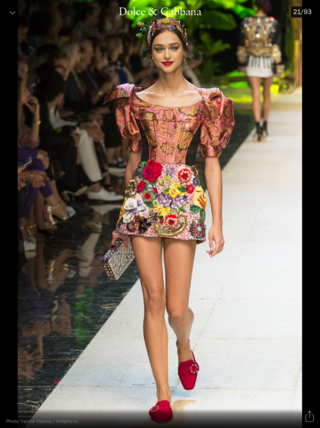 MFW: Dolce & Gabbana RTW S/S 2017, image courtesy of Vogue Runway