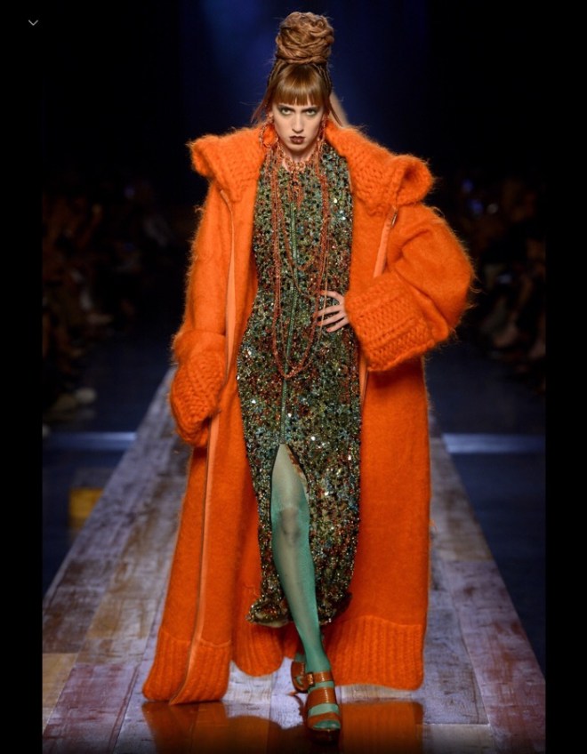 Jean Paul Gaultier: Orange Mohair Coat, Fall 2016 Couture