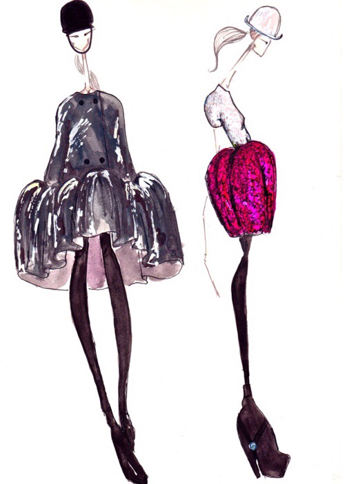 Balenciaga Fall 2006 illustrated by J Larkowsky