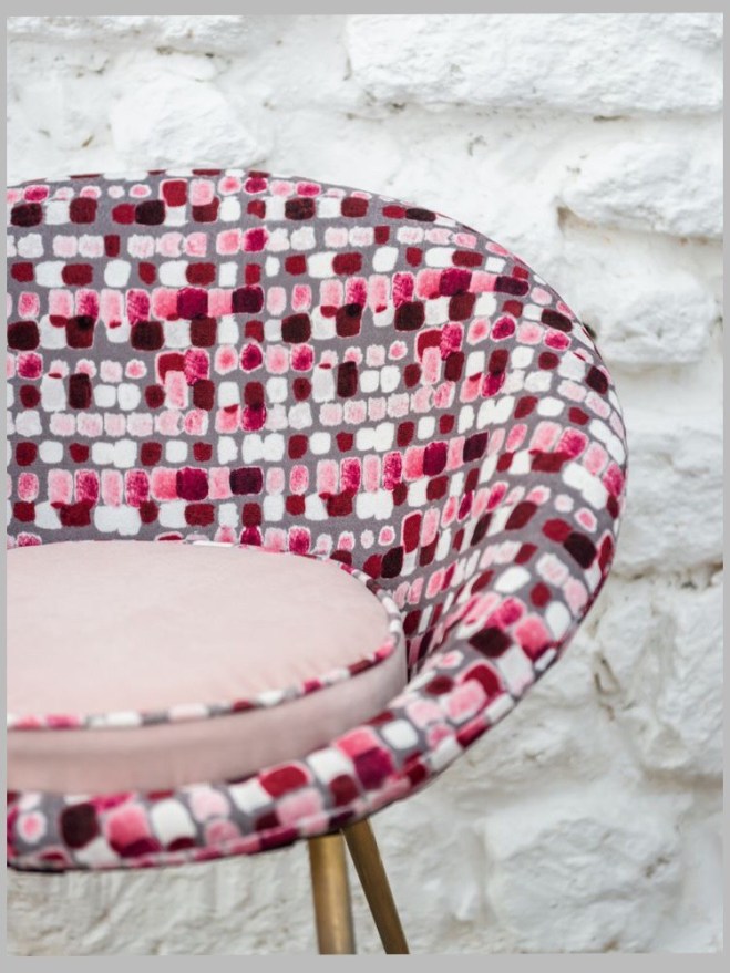 Beetle-like Dining Chair covered in Maquillage by Dominique Kieffer for Rubelli