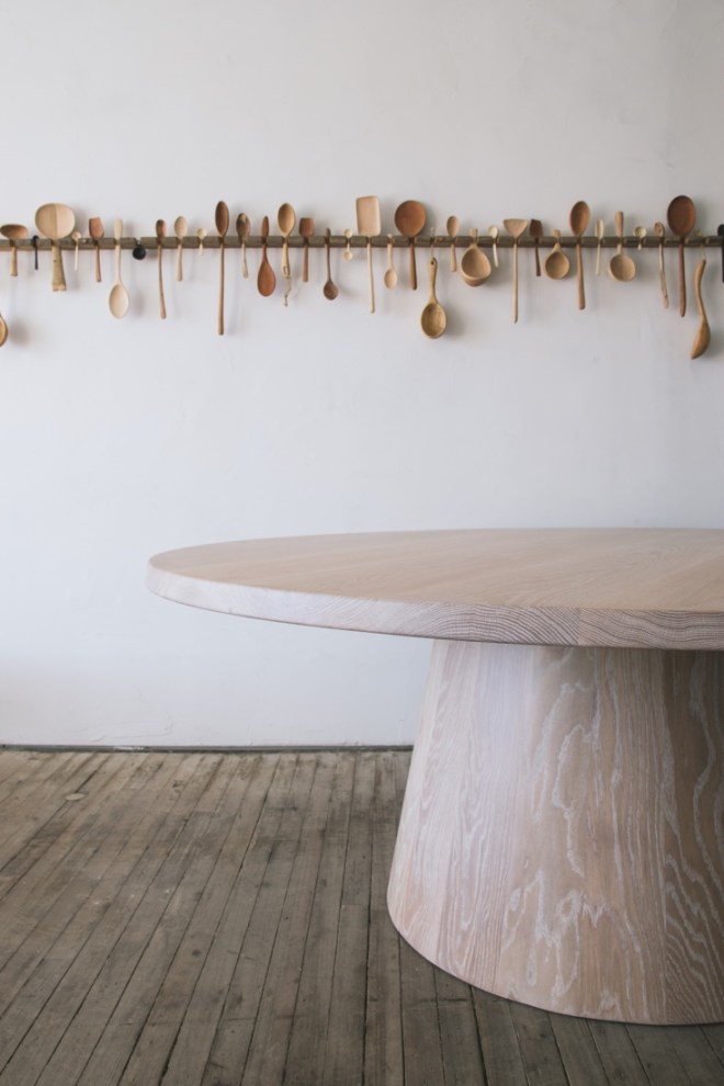 BCMT: Stave Dining Table & a selection Of Kitchen Utensils
