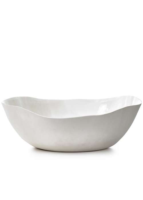 Summerill & Bishop Handmade 43cm Porcelain Extra Large Salad Bowl with Plain Rim