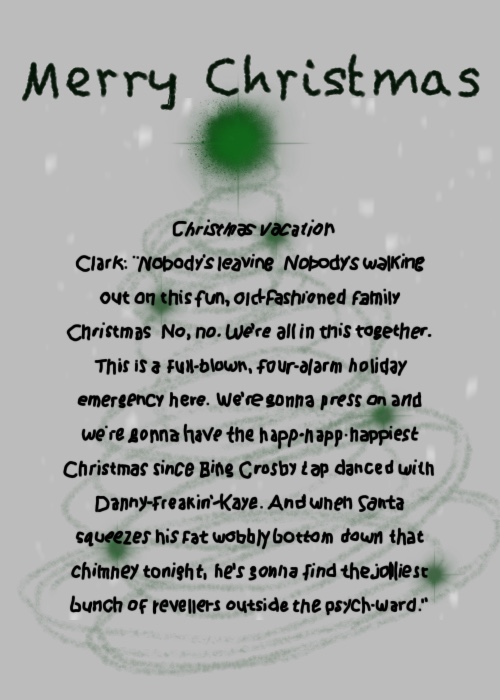 Elle illustrates on Plus Black blog: Merry Christmas 2017. Film Quote: Christmas Vacation