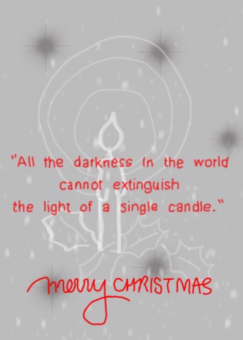 Elle illustrates on Plus Black blog: Merry Christmas 2017. Quote: Francis of Assisi, The Little Flowers Of St. Francis of Assisi.