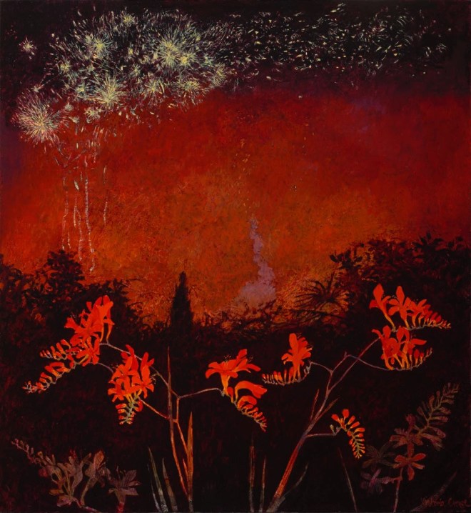 Victoria Crowe: Ferragosto Fireworks and Crocosmia Lucifer at The Scottish Gallery
