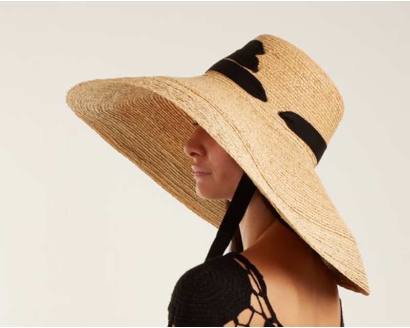 Lola Hats: Espartina laced-grosgrain raffia hat
