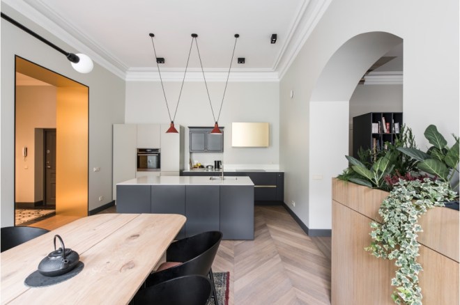 Apartment in Vilnius via @Dezeen. Interior Design: Kristina Lastauskaitė-Pundė. Photography is by Leonas Garbačauskas.