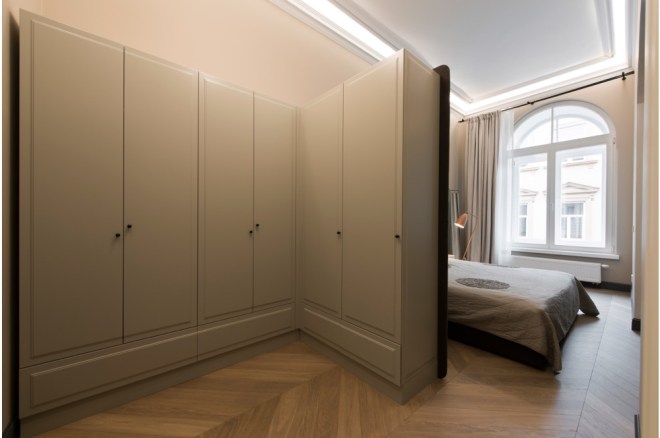 Apartment in Vilnius via @Dezeen. Interior Design: Kristina Lastauskaitė-Pundė. Photography is by Leonas Garbačauskas.