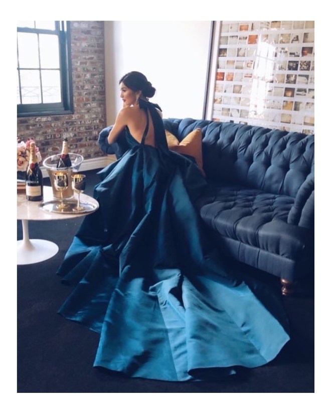 Gemma Chan in Valentino, Golden Globe Awards 2019