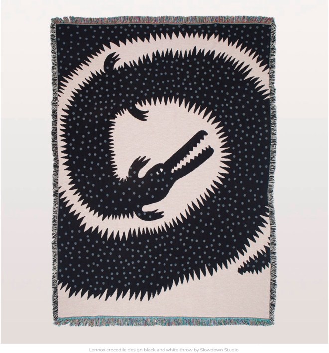 From W.A.Green: Crocodile Throw by Slowdown Studio